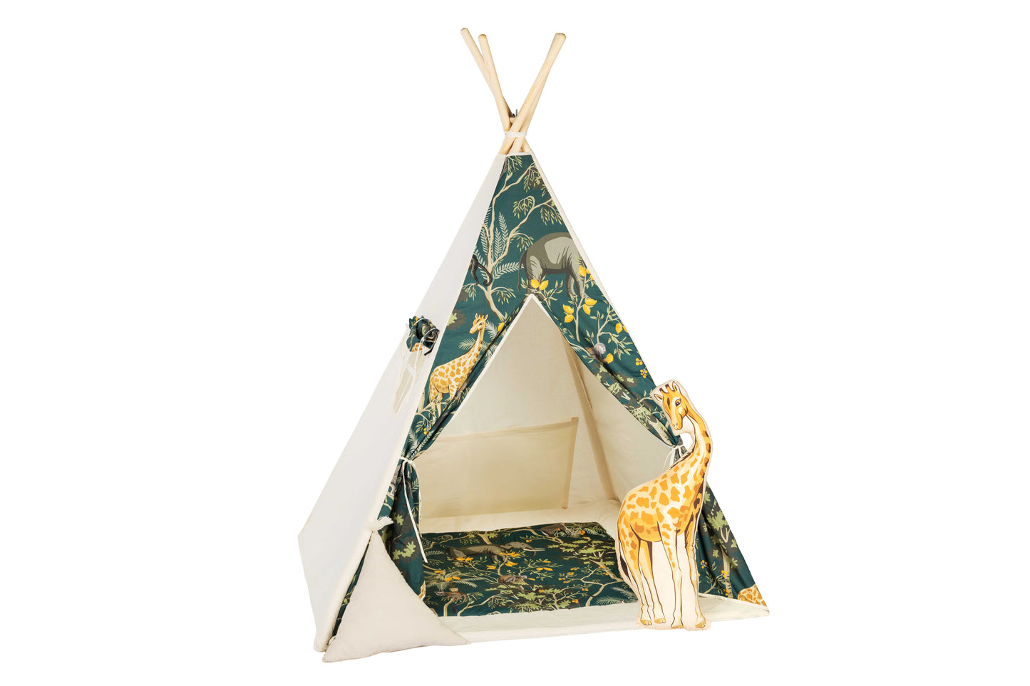 Cort teepee pentru copii, 110 cm x 110 cm - Safari