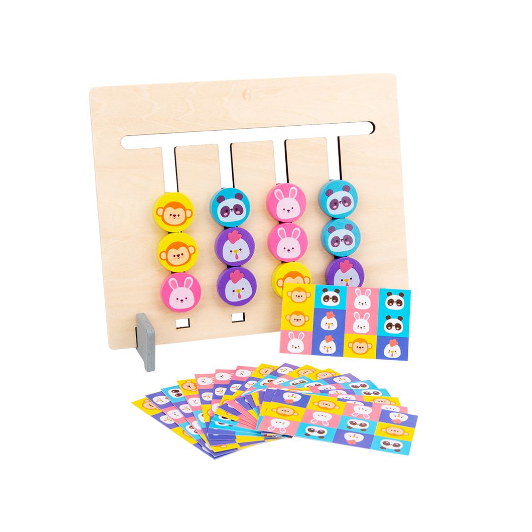 Joc de potrivire cu animale și 4 culori, 18 carduri, 3 ani+