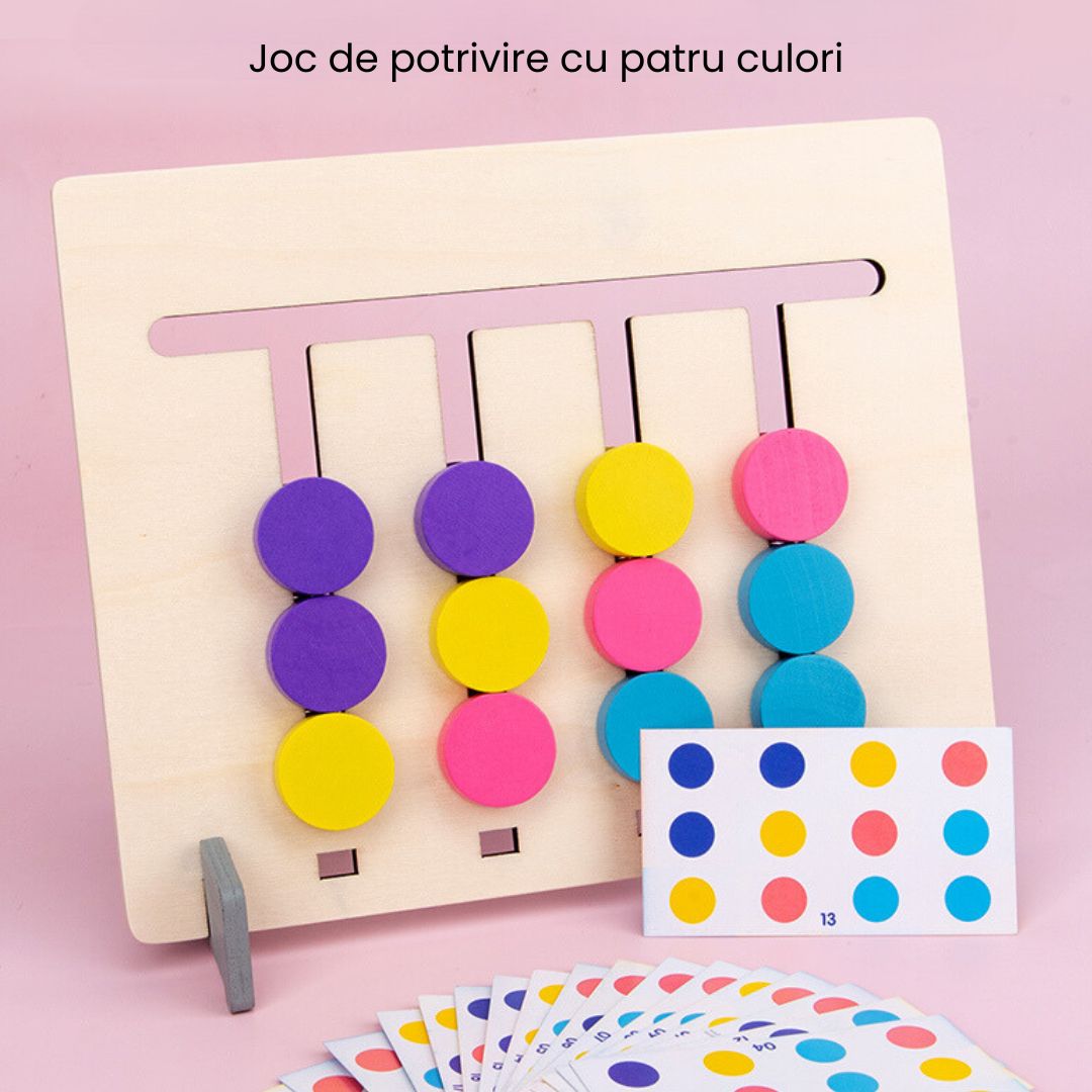 Joc de potrivire cu animale și 4 culori, 18 carduri, 3 ani+