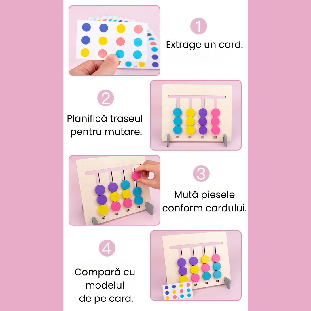 Joc de potrivire cu animale și 4 culori, 18 carduri, 3 ani+