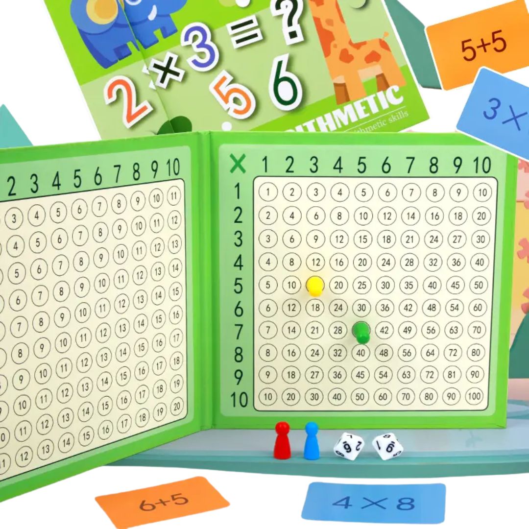 Tabla Adunării și Înmulțirii, cu 100 de carduri, 5 ani+