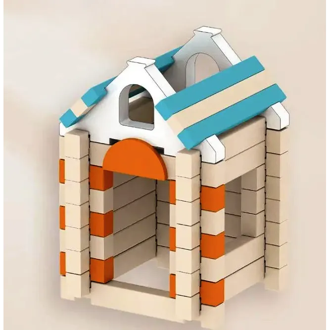 Set Montessori – Blocuri de Construcție din Lemn, 122 Piese cu Animale și Figuri