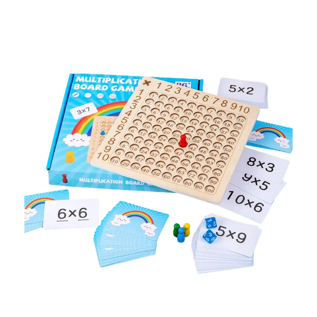 Joc educativ Cursa Înmulțirii, 100 carduri, 1-4 jucători