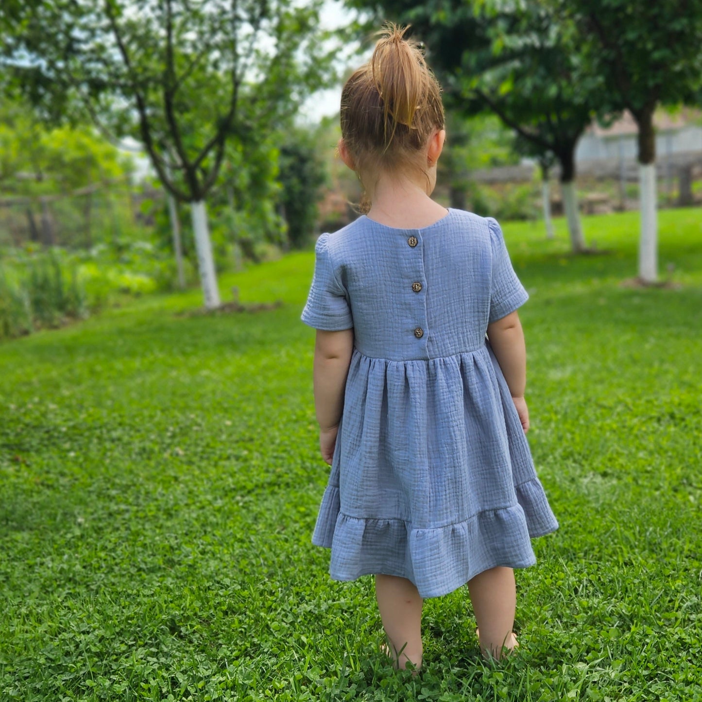 Rochita albastra fetite muselina