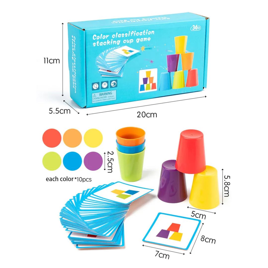 Joc de sortare a jetoanelor, cu 6 pahare, 3 ani+