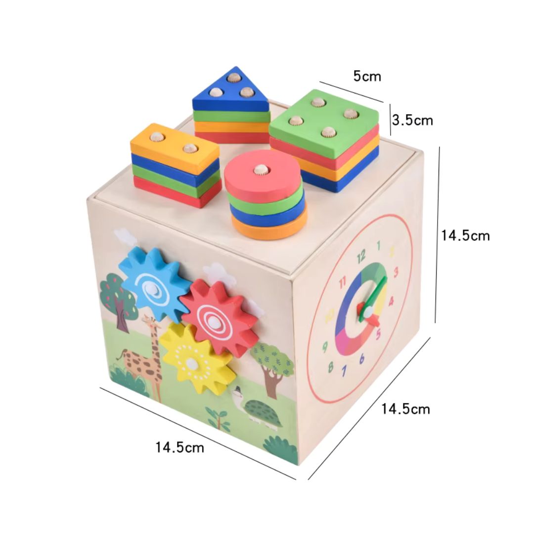 Cub educativ multifuncțional din lemn, 1 an+