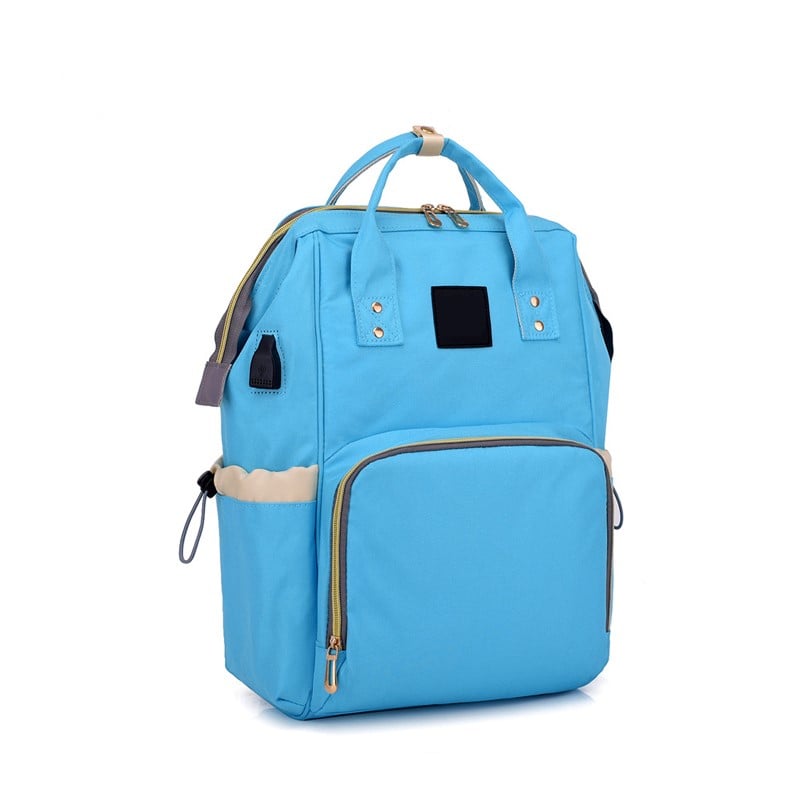 Rucsac pentru mamici si bebelusi, Albastru, 44 x 26 x 17 cm