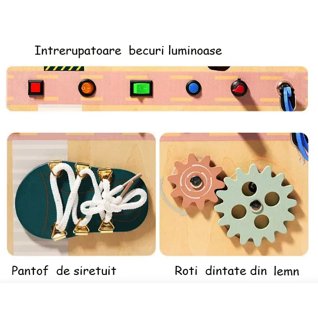 Geantă Pliabilă din Lemn – Panou Activități Montessori