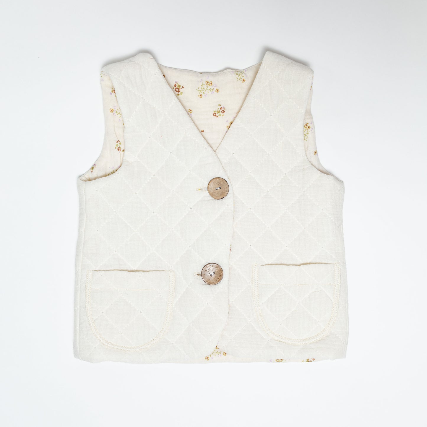 Vesta copii din muselina matlasata alba