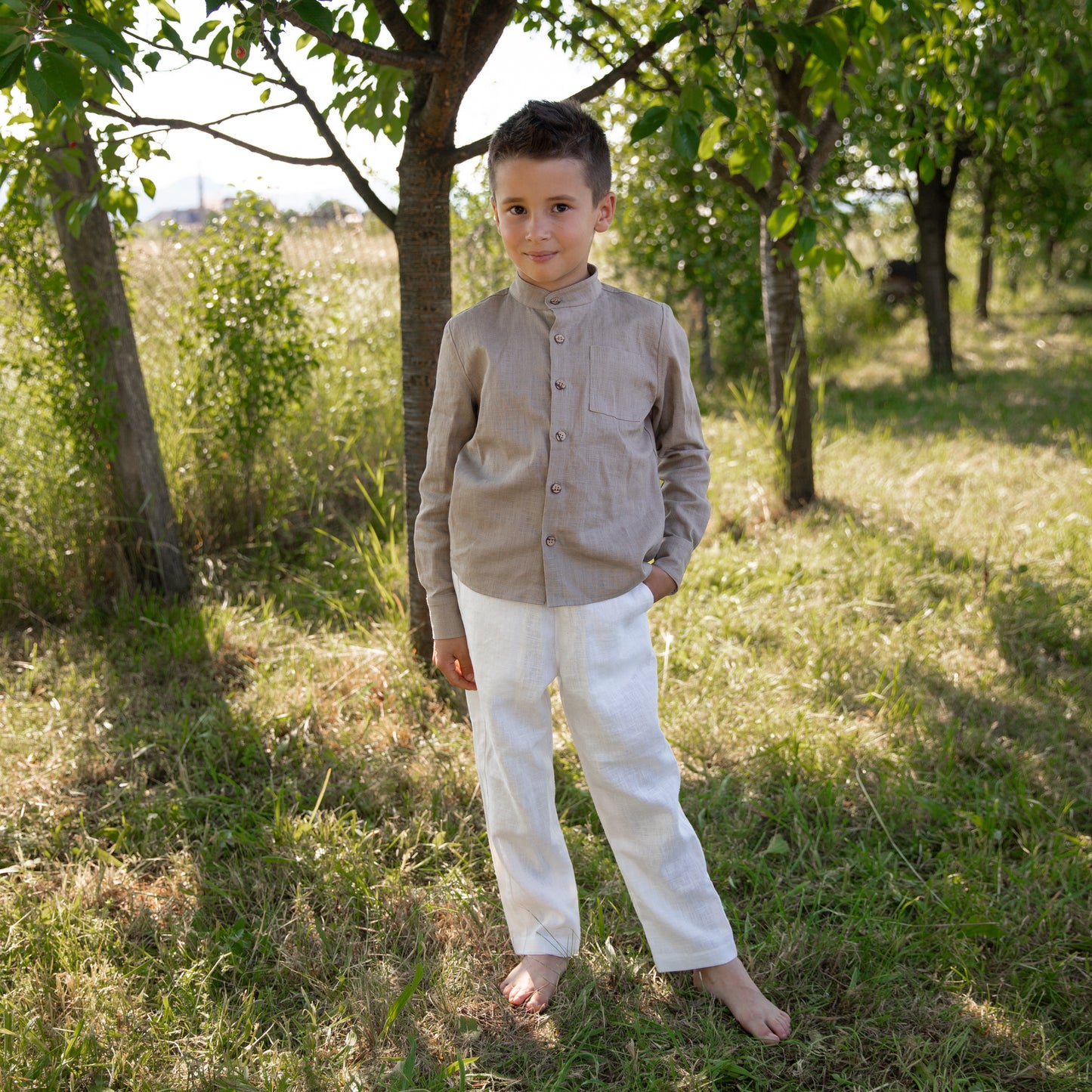 Pantaloni eleganti din in baieti 1-10 ani