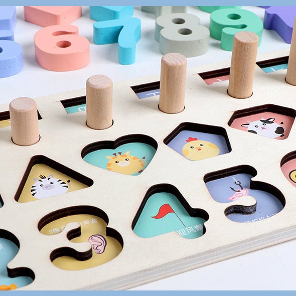 Joc educativ din lemn pentru copii – „Pescuim și învățăm cifrele” multicolor, vârsta 3+