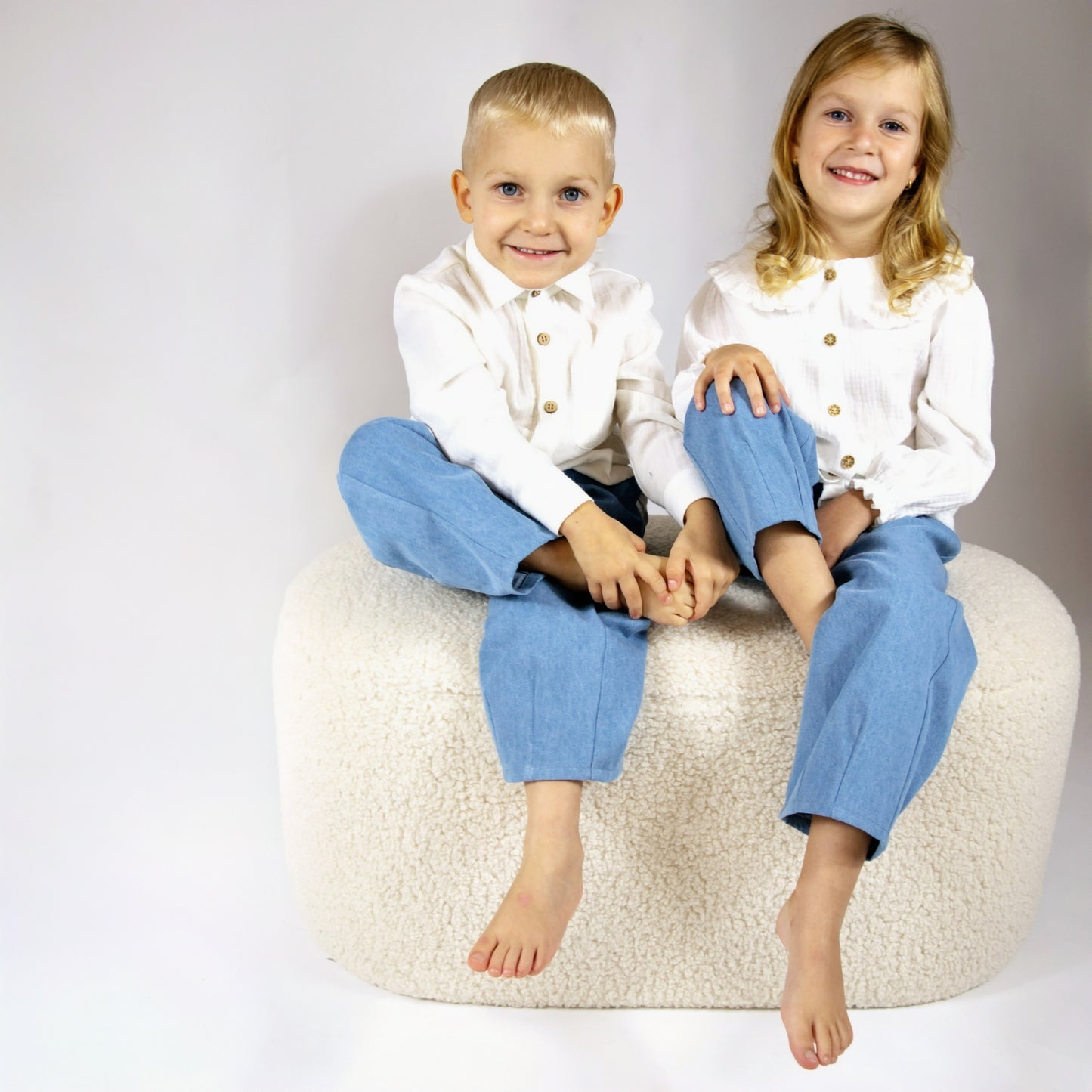 Pantaloni denim din bumbac pentru fete