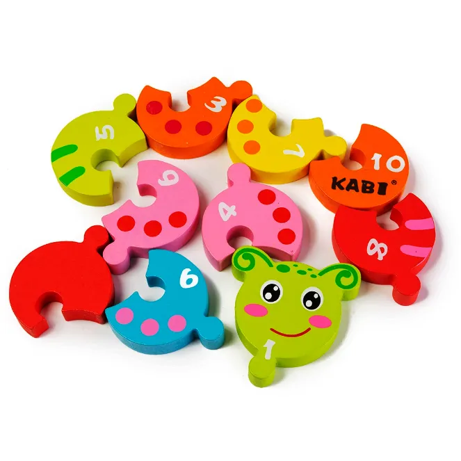 Puzzle din Lemn Omidă– Învățarea Numerelor 1-10