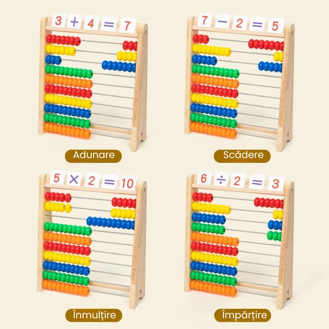 Abac vertical din lemn, cu 120 de carduri, 3 ani+