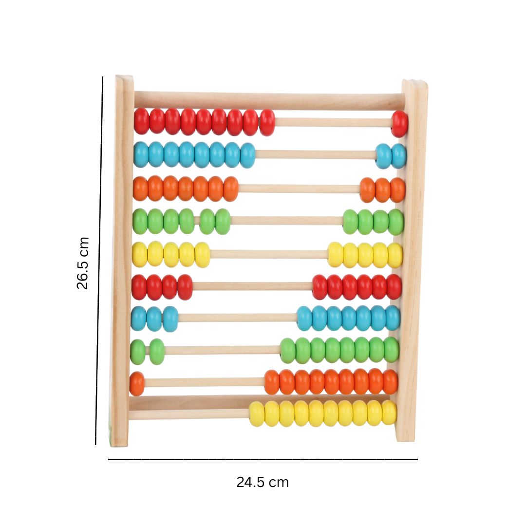Abac educativ din lemn cu bile colorate