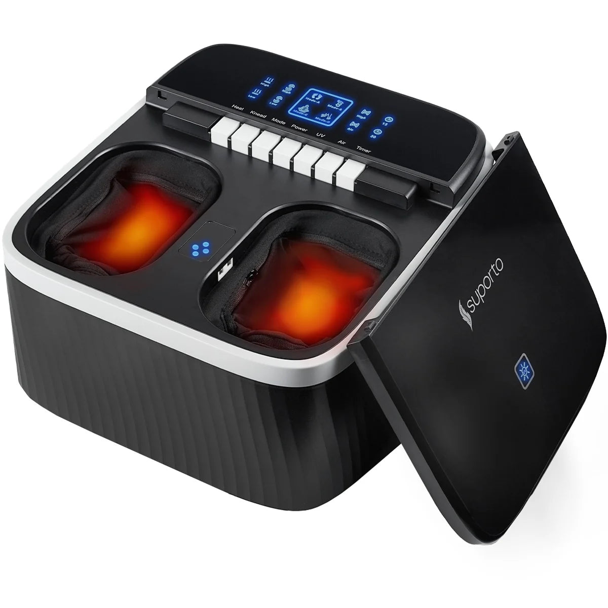 Aparat Masaj Gravide, Masaj Picioare si Talpi pentru Relaxare, Functii de Reflexoterapie, Role Masat si Incalzit Talpa, Perne Compresie, Sterilizare UV, Circulatie Imbunatatita, 4 Programe, Negru