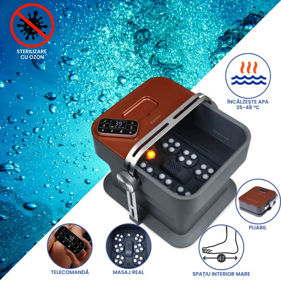 Aparat Masaj Gravide pentru Picioare, Cadita Hidromasaj Pentru Picioare, Aparat Pedichiura Cu Masaj Si Sterilizare Cu Ozon
