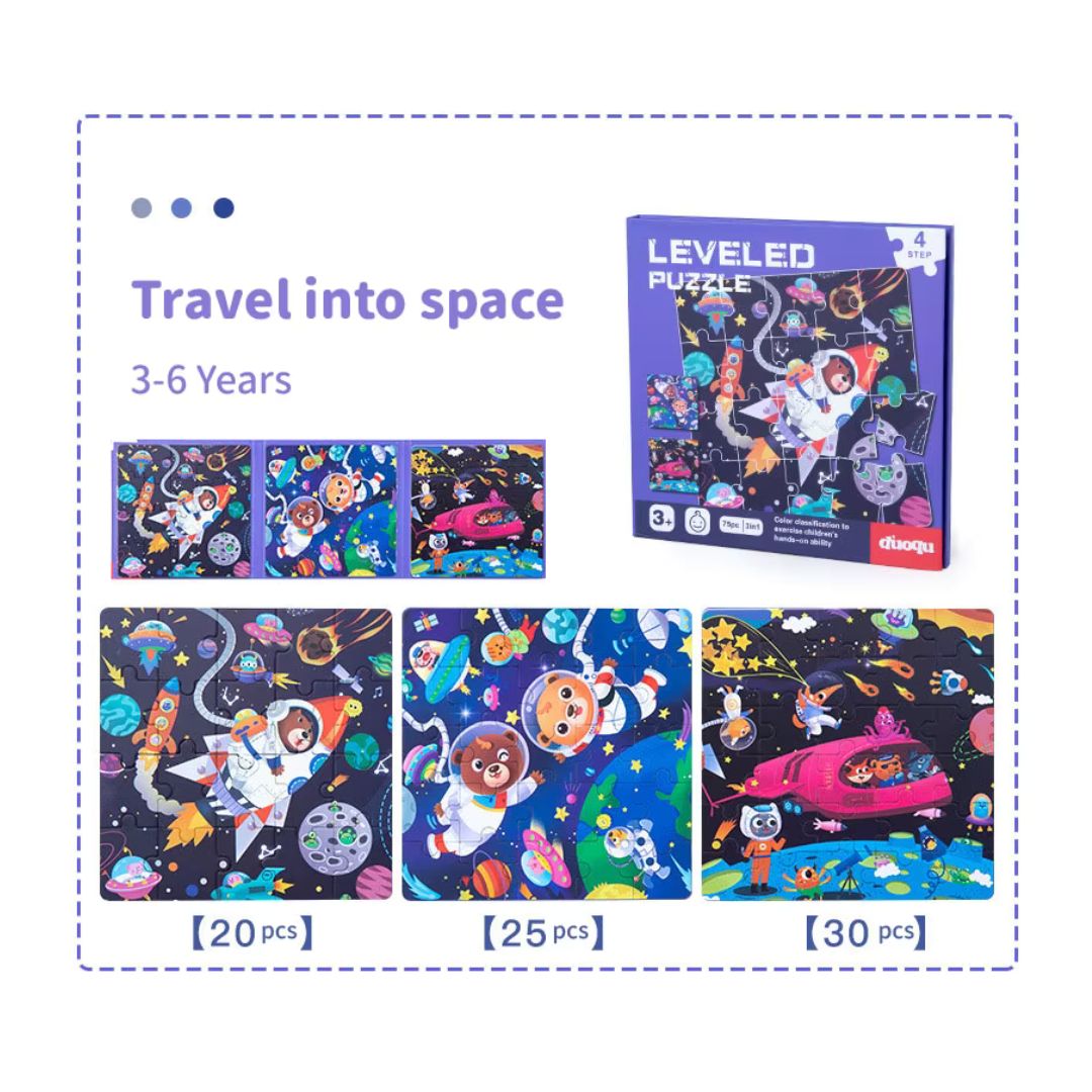 Carte puzzle 3 în 1, 10 tematici variate