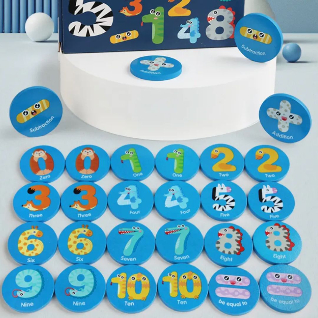 Găsește numerele pereche, Joc de memorie, 28 piese