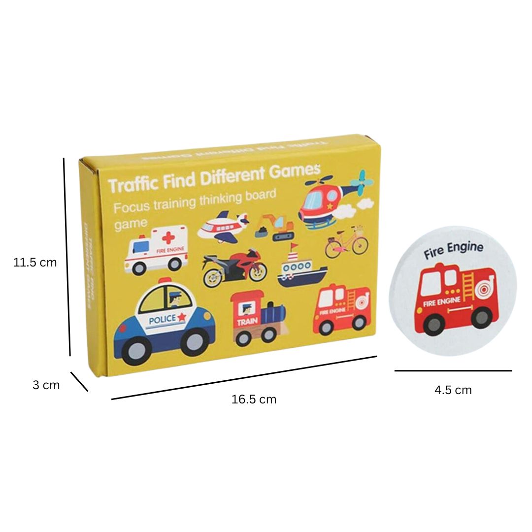 Găsește vehiculele pereche, Joc de memorie, 24 piese