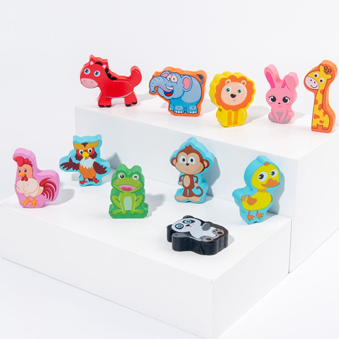 Joc multifuncțional din lemn 8 în 1