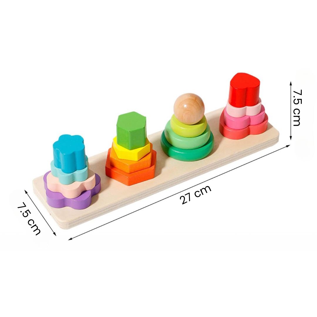 Joc de stivuire Montessori, 4 coloane