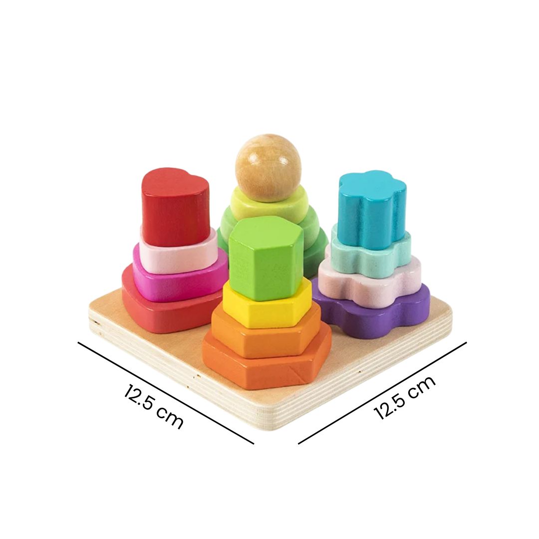 Joc de stivuire Montessori, 4 coloane