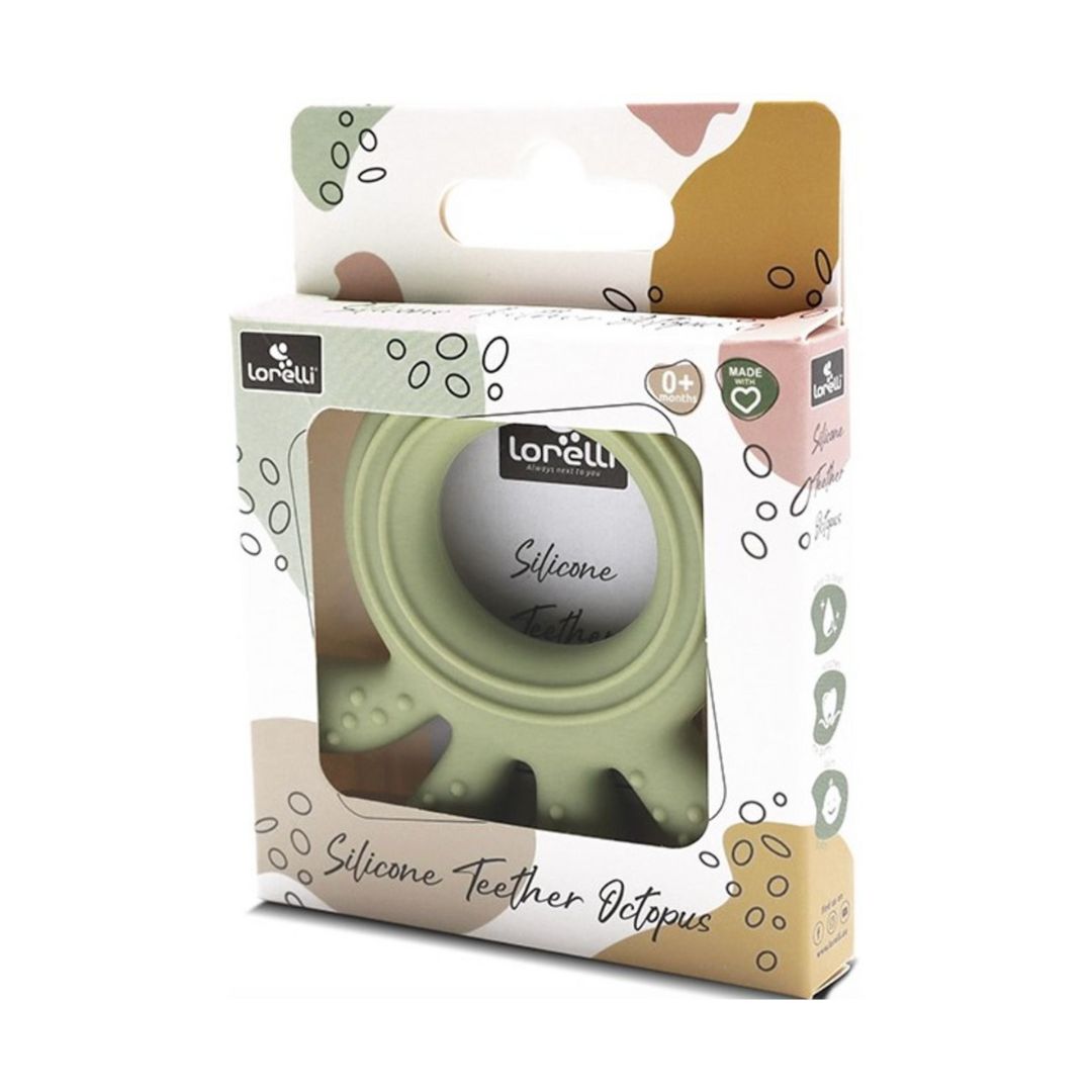 Jucărie Gingivală Silicon – Caracatiță Verde, 0 luni+