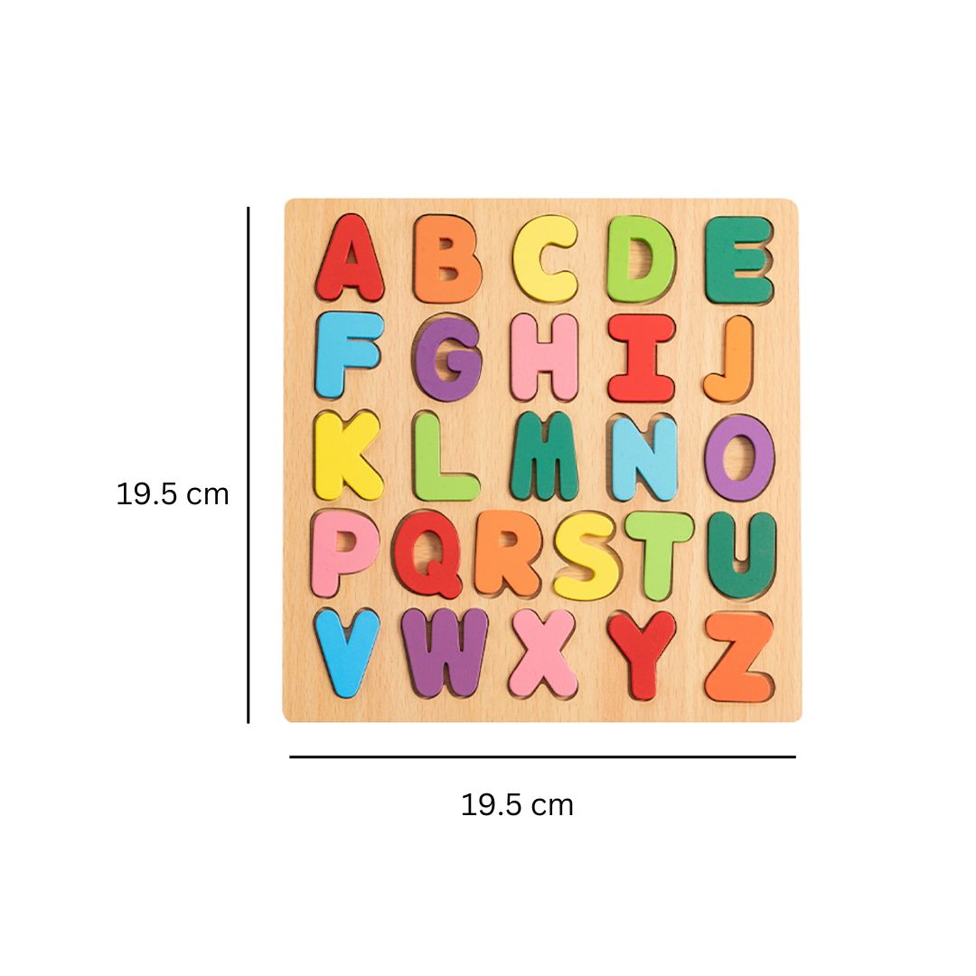 Puzzle Incastru din lemn, 26 Litere 3D