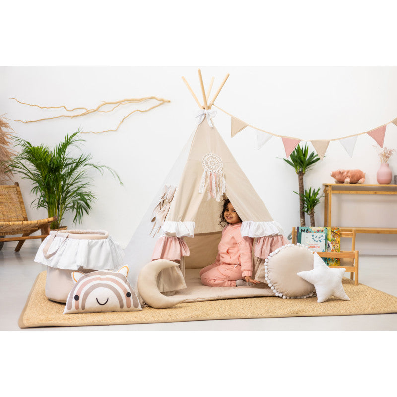 Cort teepee pentru copii, 110 cm x 110 cm - Sweet Ruffles