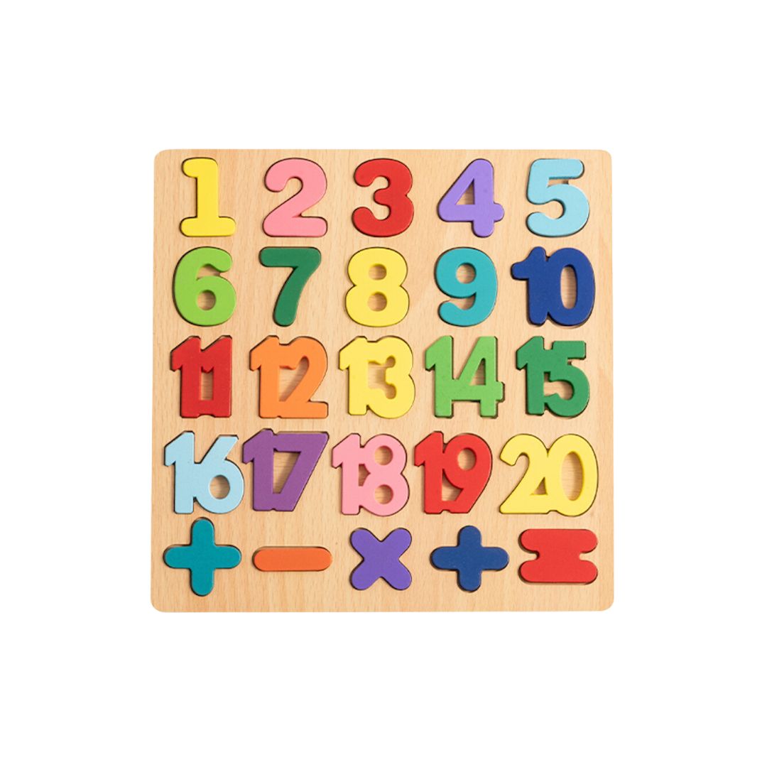 Puzzle Incastru 3D din Lemn cu 20 de Cifre