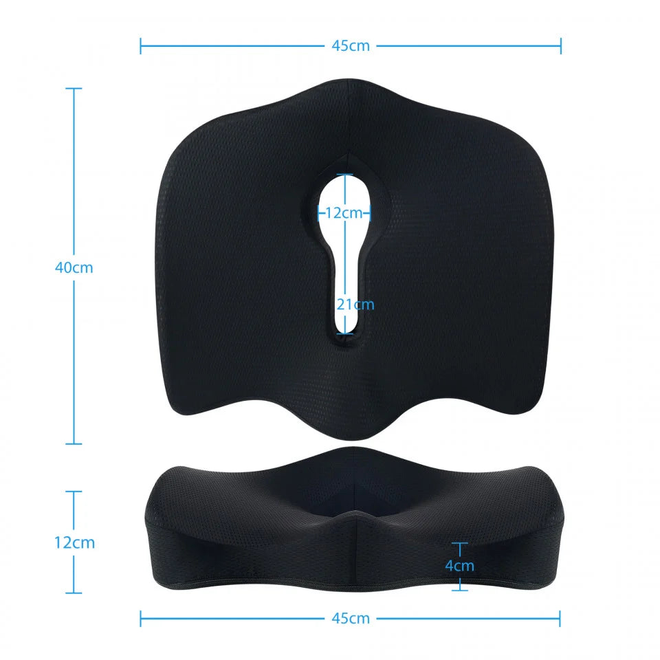 Perna de șezut pentru gravide | Perna Ortopedica Suport Coccis pentru scaun de birou sau masina cu spuma cu memorie, pentru hemoroizi