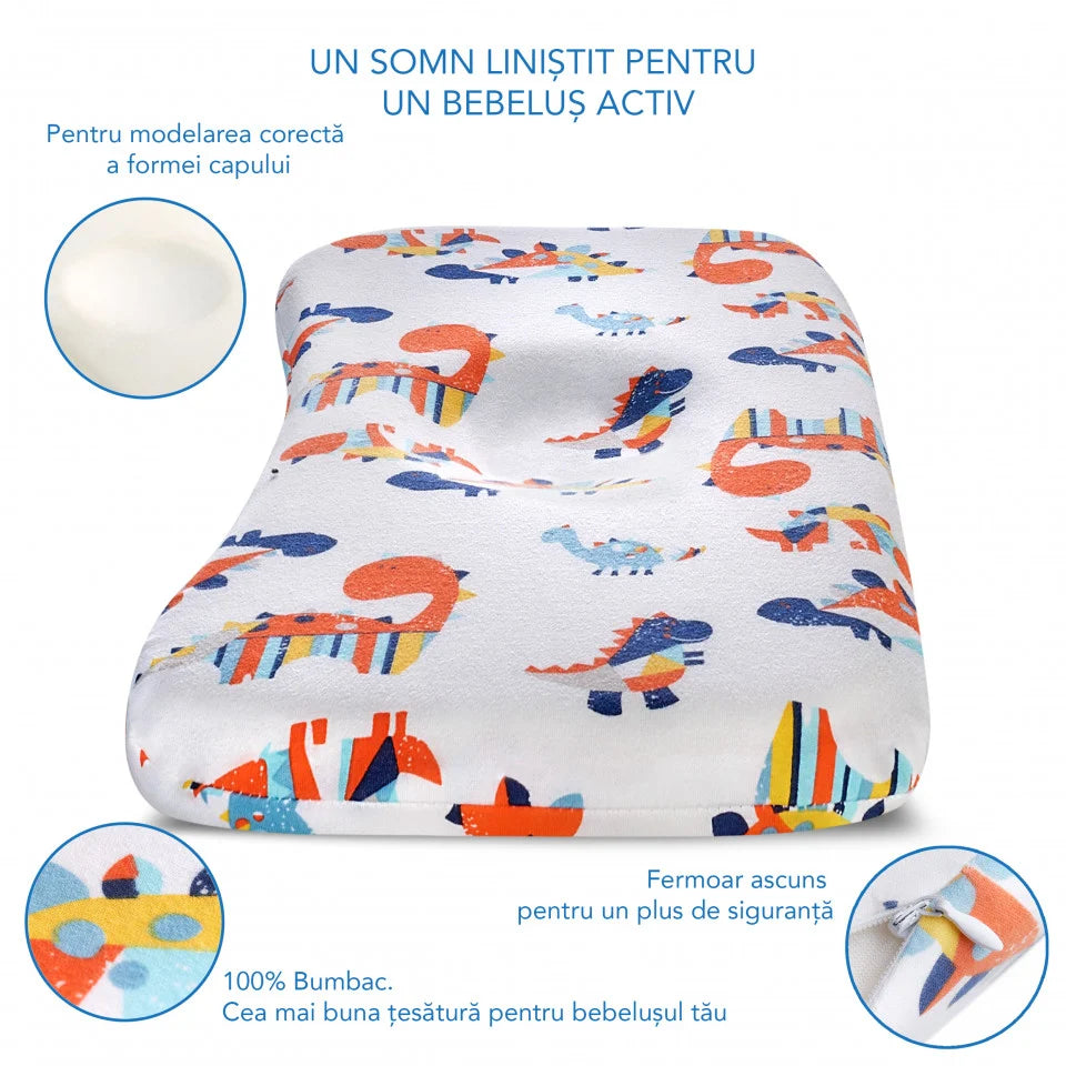 Perna ortopedica pentru bebelusi | Perna bebe nou nascuti 8-24 luni | Impotriva plagiocefaliei