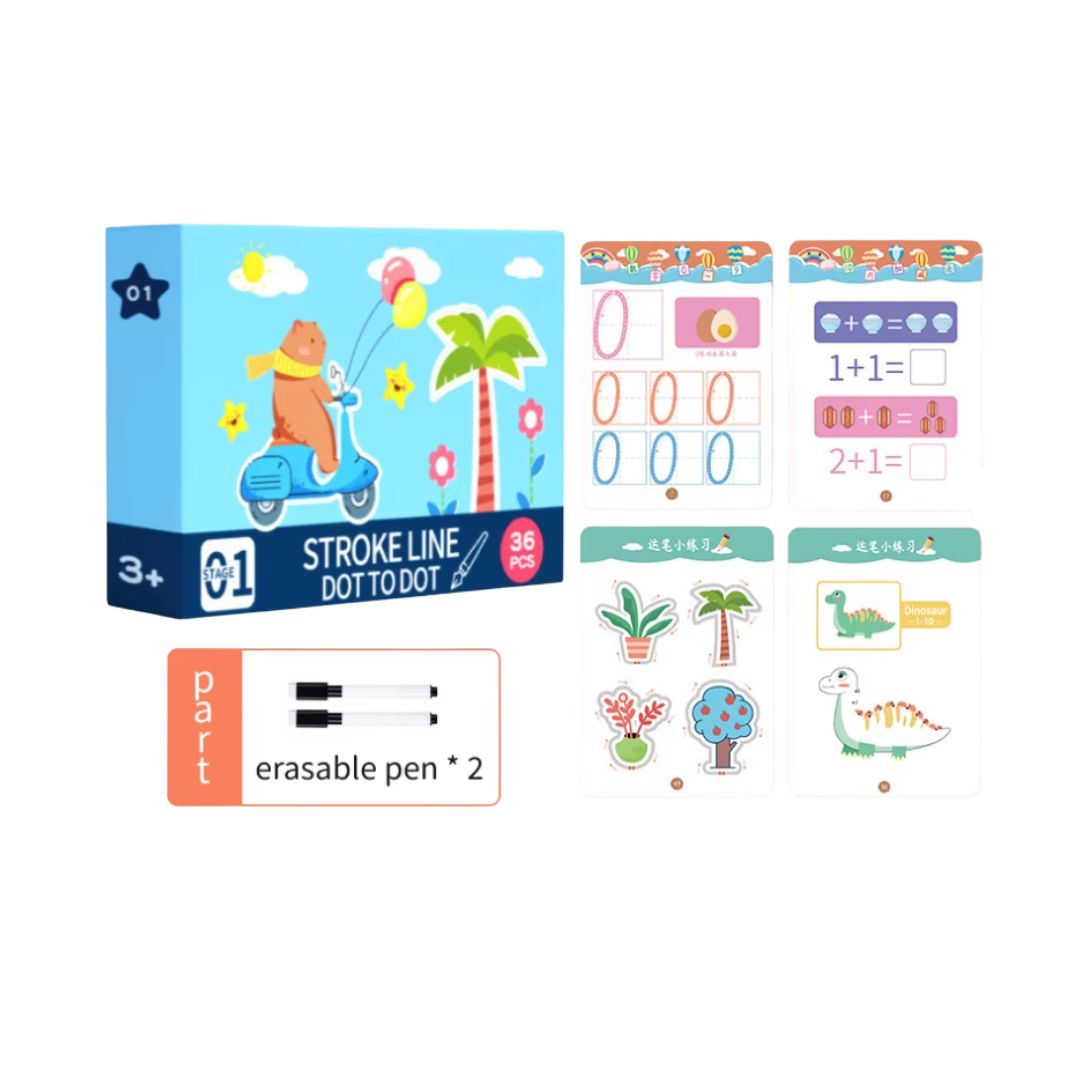 Planșe educative de scris, reutilizabile, 18 buc