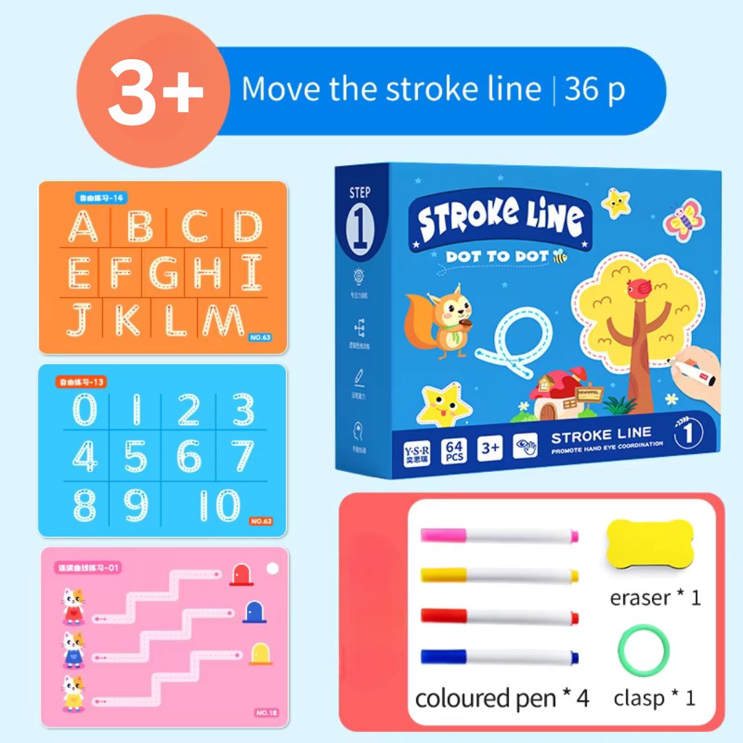 Planșe educative de scris, reutilizabile, 32 buc