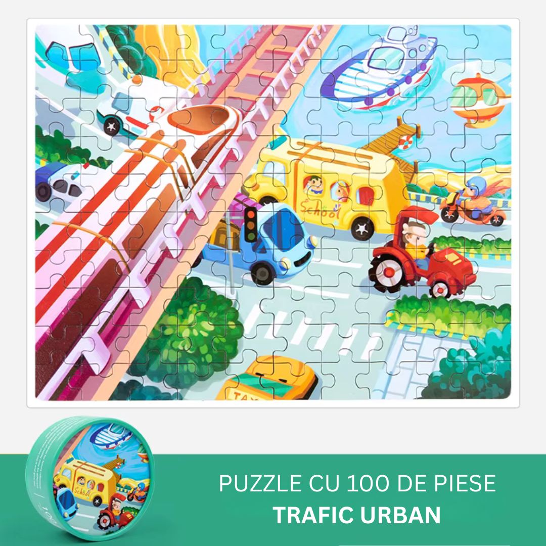 Puzzle educativ cu 100 de piese, 12 tematici