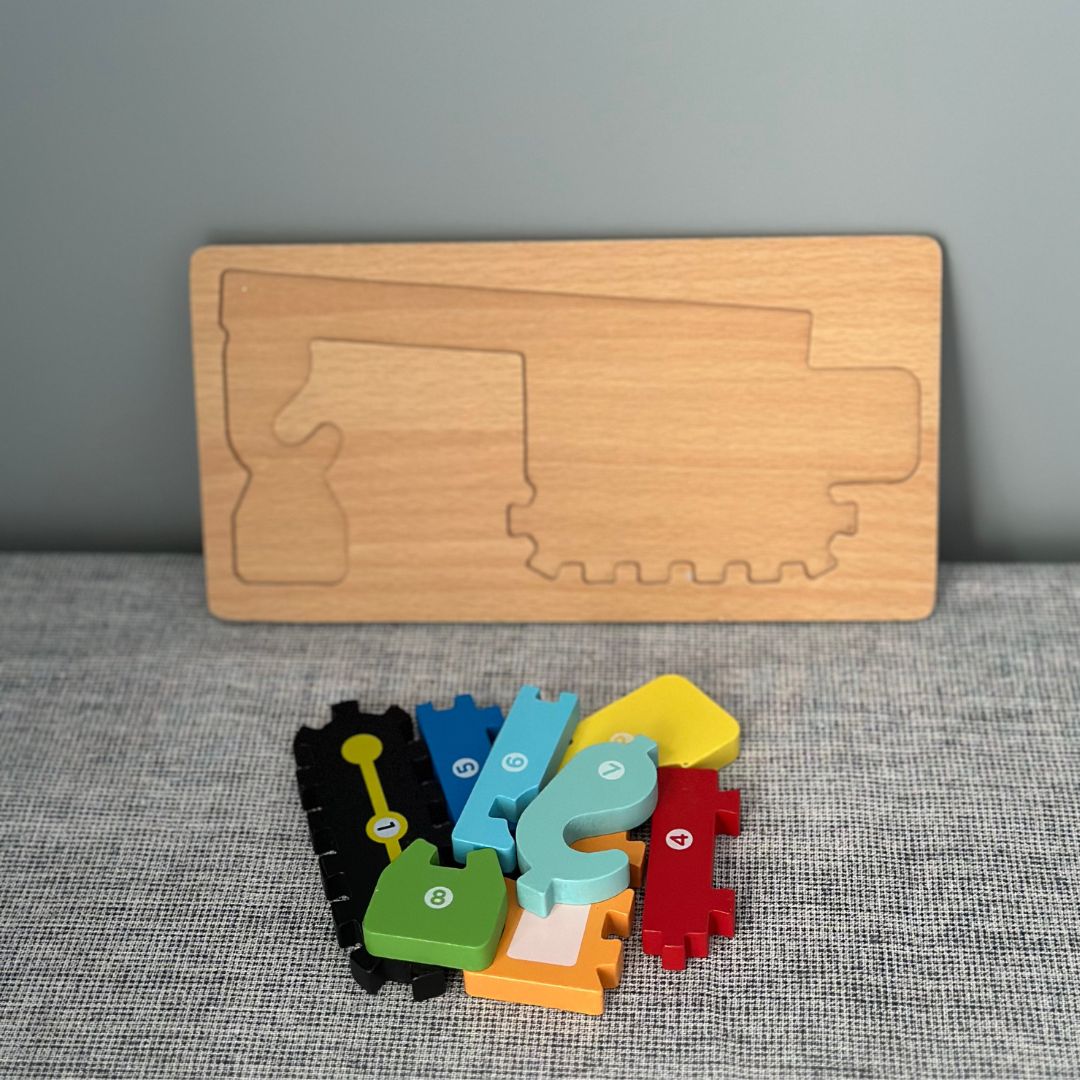 Puzzle 3D din lemn, 6-9 piese, 2 ani+