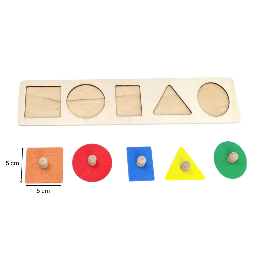 Puzzle incastru cu 5 forme geometrice