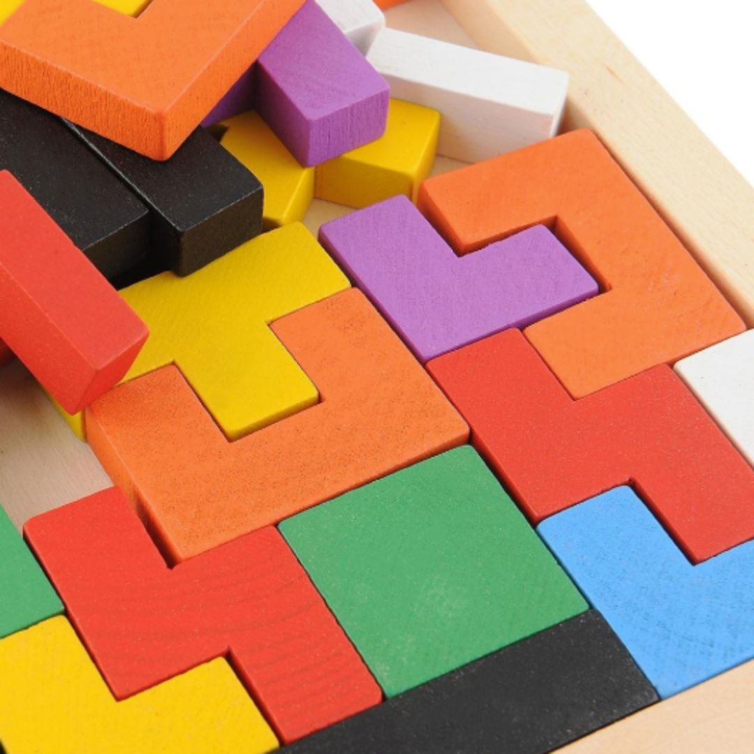 Puzzle Tetris din lemn