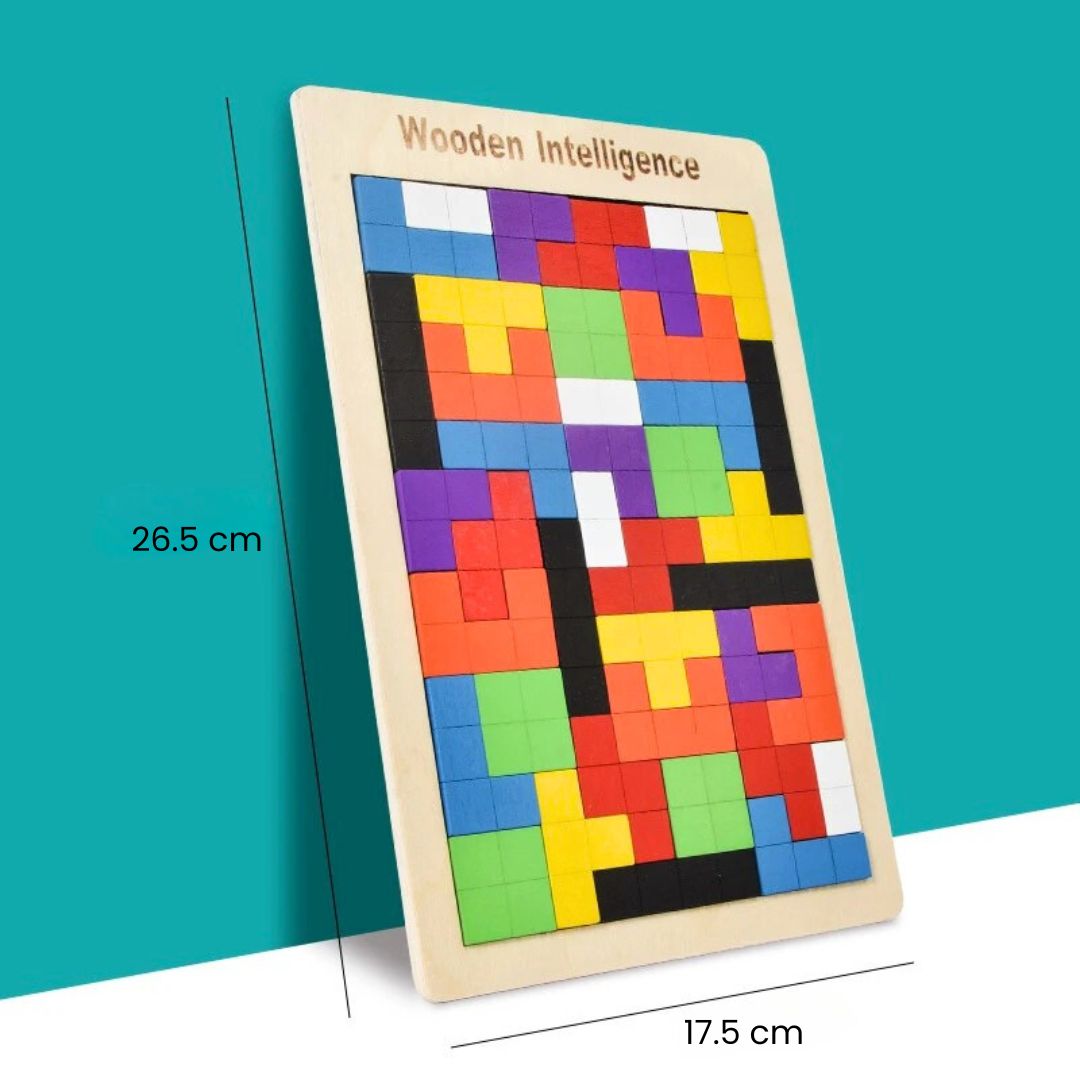 Puzzle Tetris din lemn