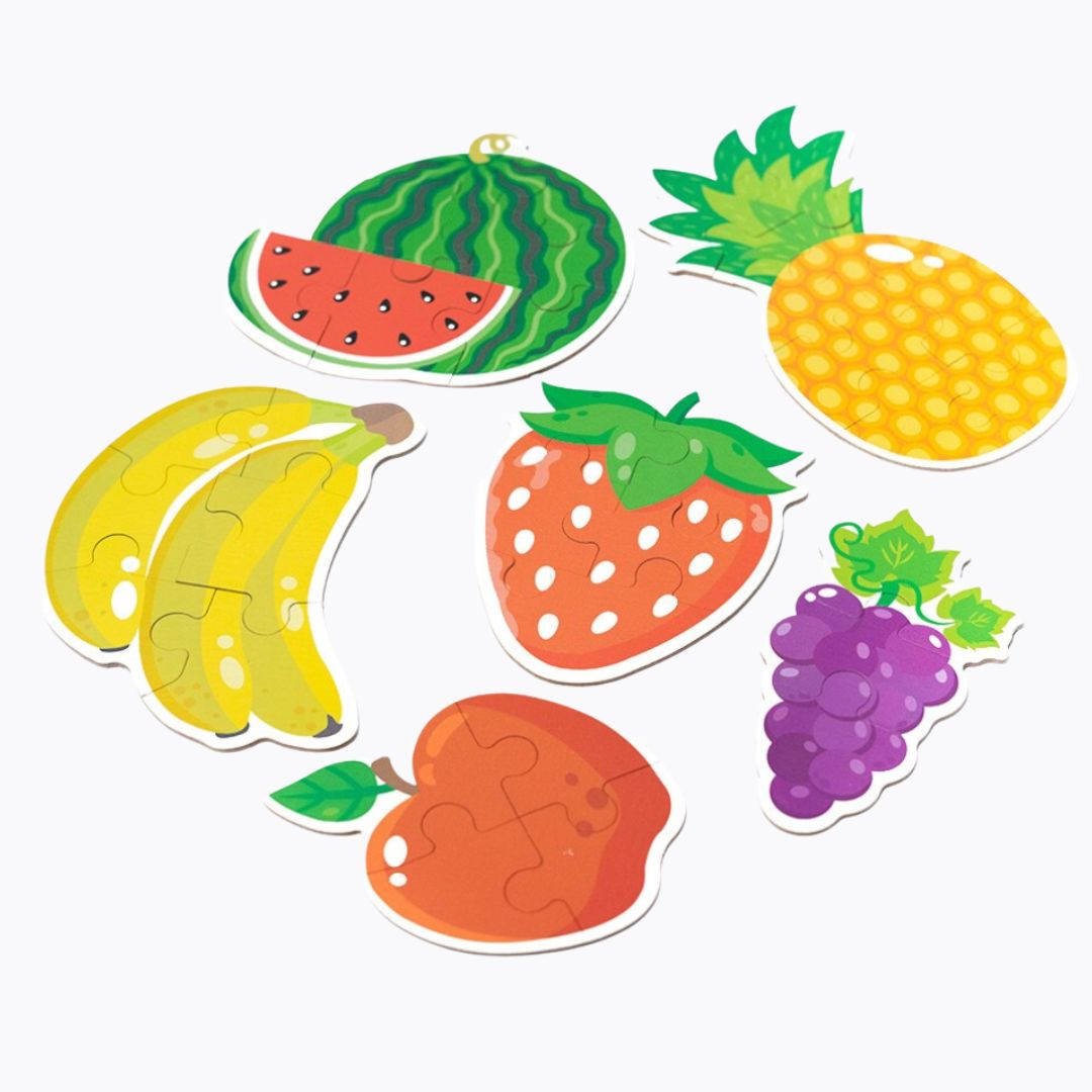 Set din 6 puzzle: , Fructe și Dinozauri