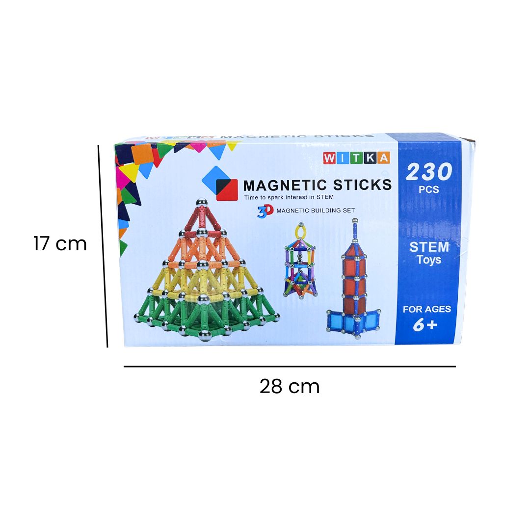 Set Magnetic 3D STEM, cu 230 piese de construit