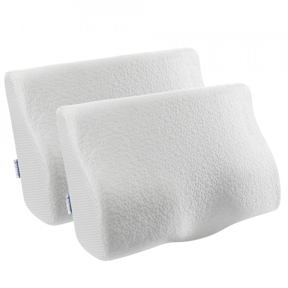 Set 2X perne cu suport cervical din spuma cu memorie pentru copii 12-16 ani 50x30, cu perforatii