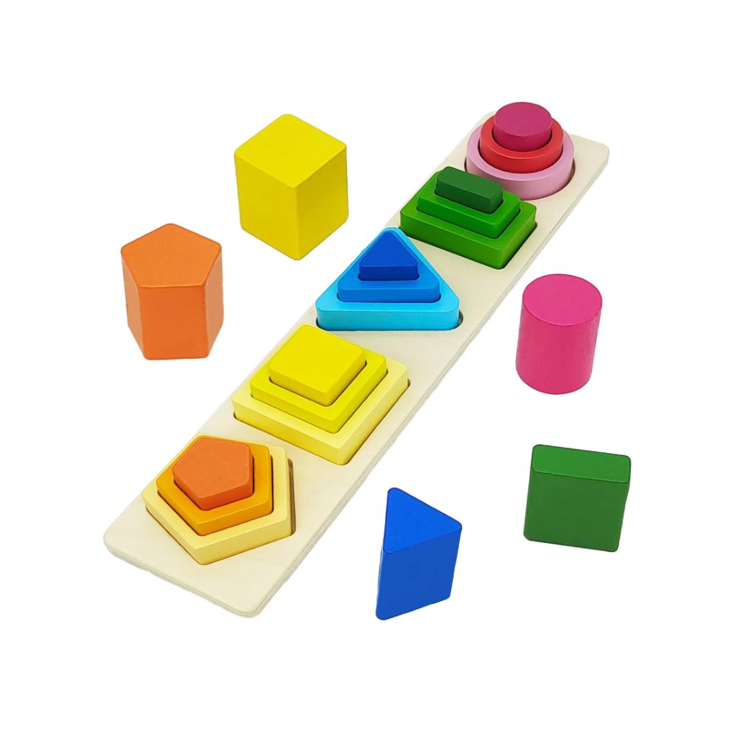 Sortator multistrat din lemn, forme și culori