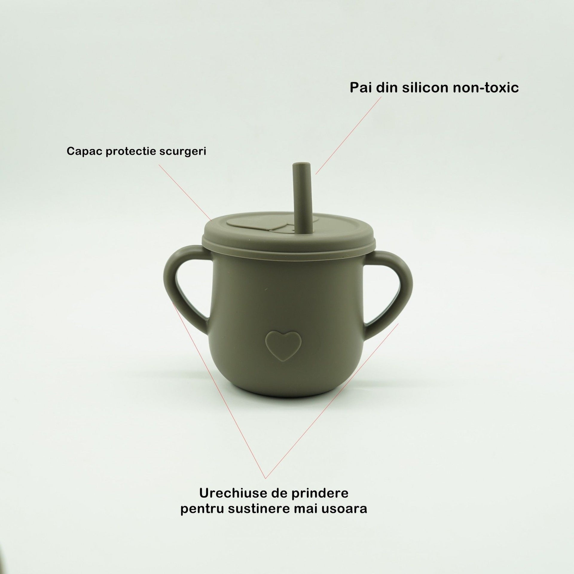 Set 8 piese diversificare bebeluși și copii din silicon – Bavetă, farfurie compartimentată, bol cu ventuză, tacâmuri și cană