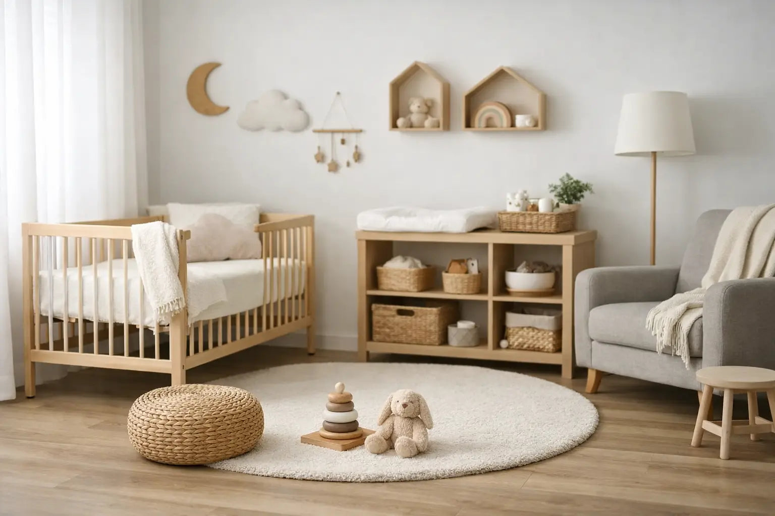 Amenajare cameră bebe funcțională, fără aglomerație