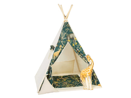 Cort teepee pentru copii, 110 cm x 110 cm - Safari - Bebeboo - Totul pentru copii. Jucării, Hăinuțe, Perne, Mobilier, Textile
