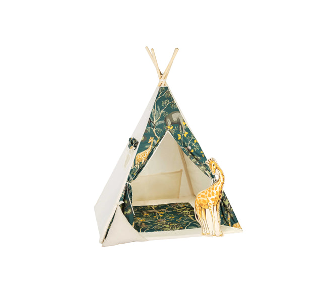 Cort teepee pentru copii, 110 cm x 110 cm - Safari - Bebeboo - Totul pentru copii. Jucării, Hăinuțe, Perne, Mobilier, Textile