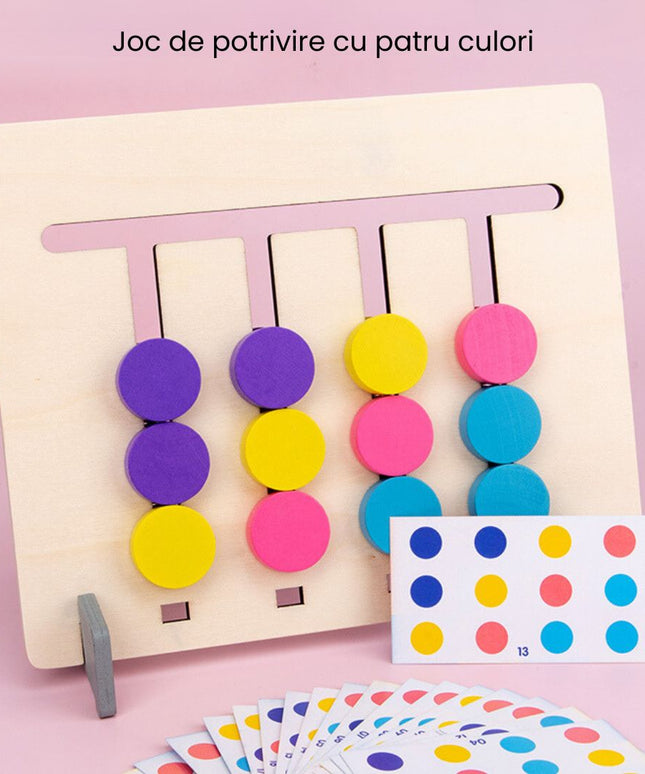 Joc de potrivire cu animale și 4 culori, 18 carduri, 3 ani+