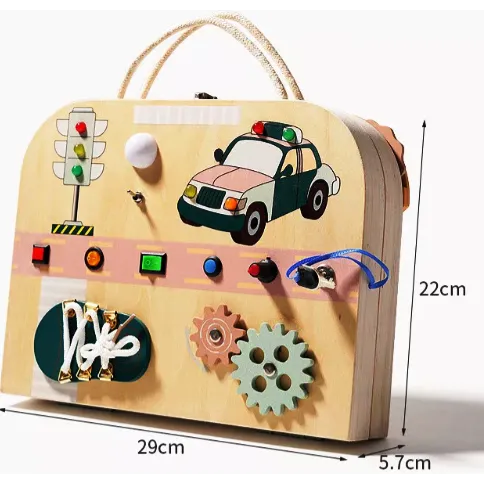 Geantă Pliabilă din Lemn – Panou Activități Montessori